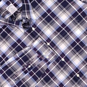 Brooks Brothers Shirt Mens XL Plaid Regent Button Down Non Iron Casual